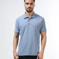 Men's blue jacquard polo t-shirt
