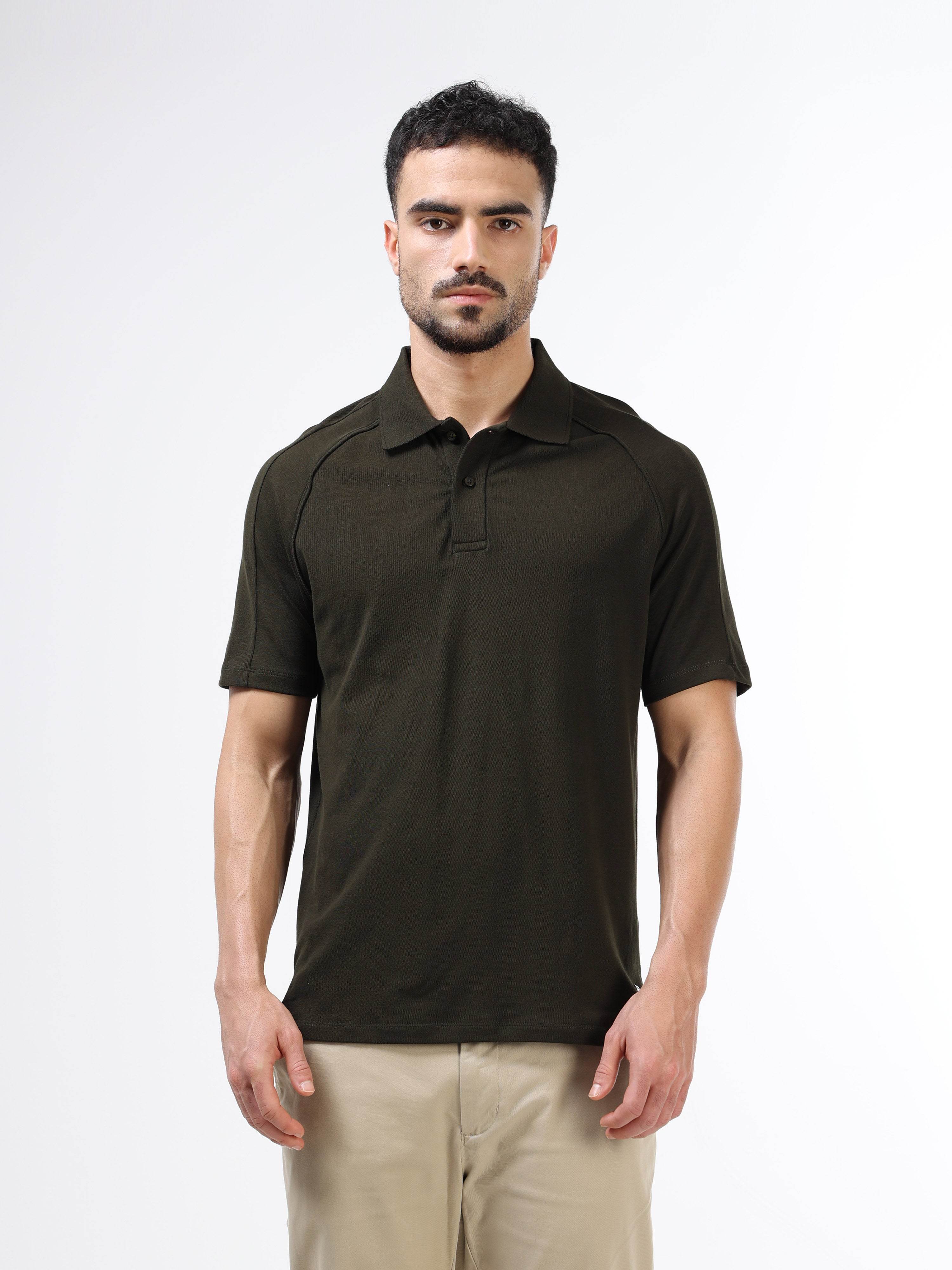 Men’s olive polo t-shirt