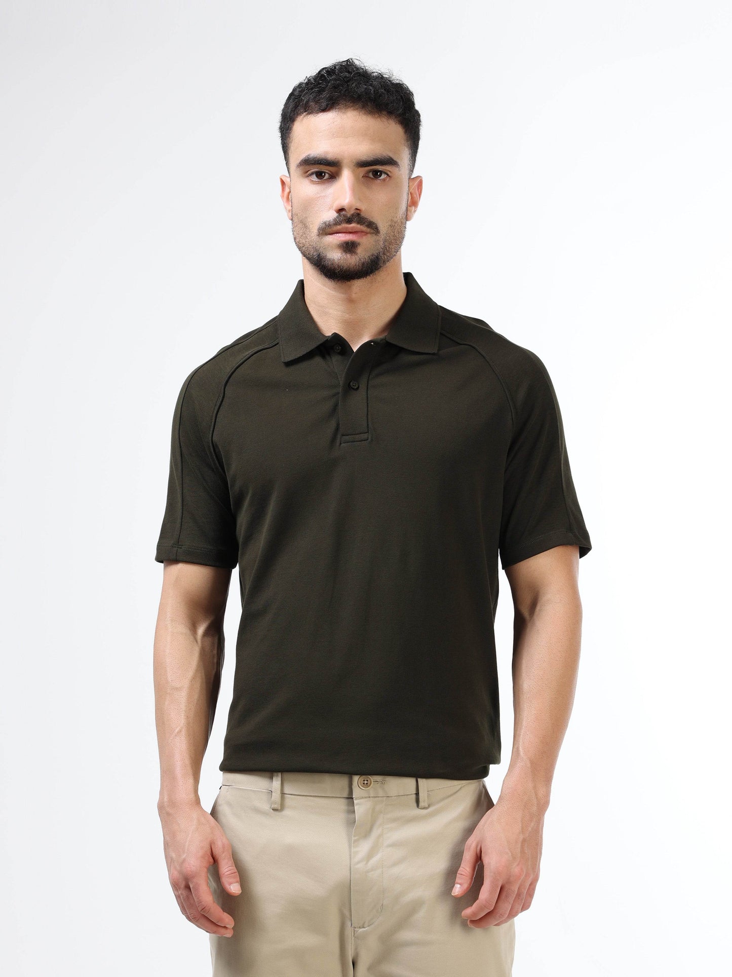 Men’s olive polo t-shirt