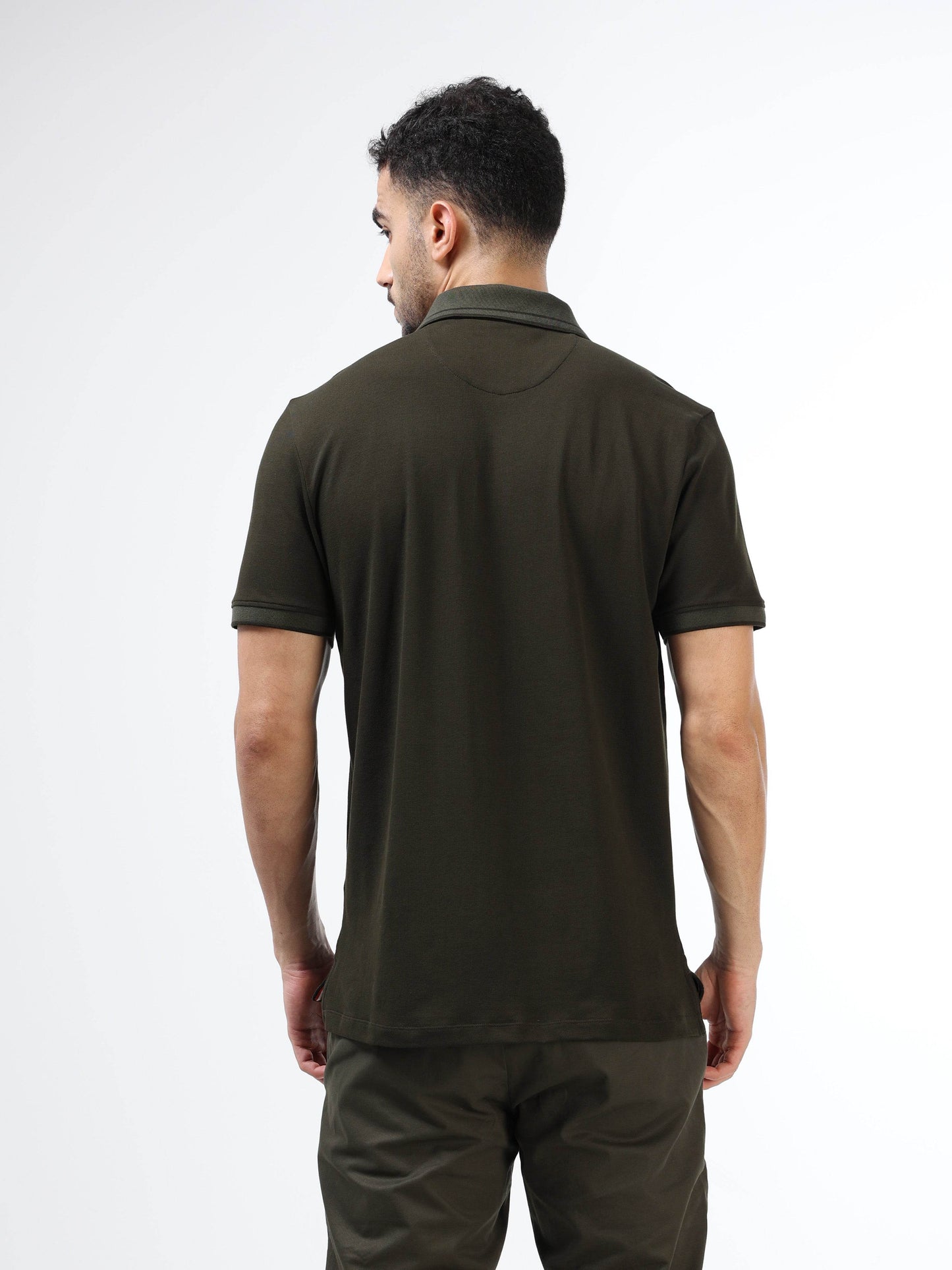 Men’s olive polo t-shirt