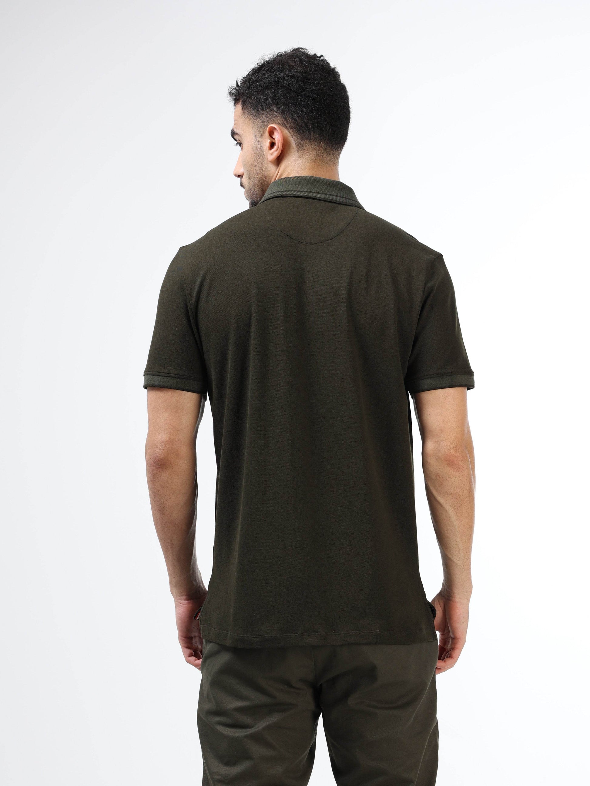 Men’s olive polo t-shirt