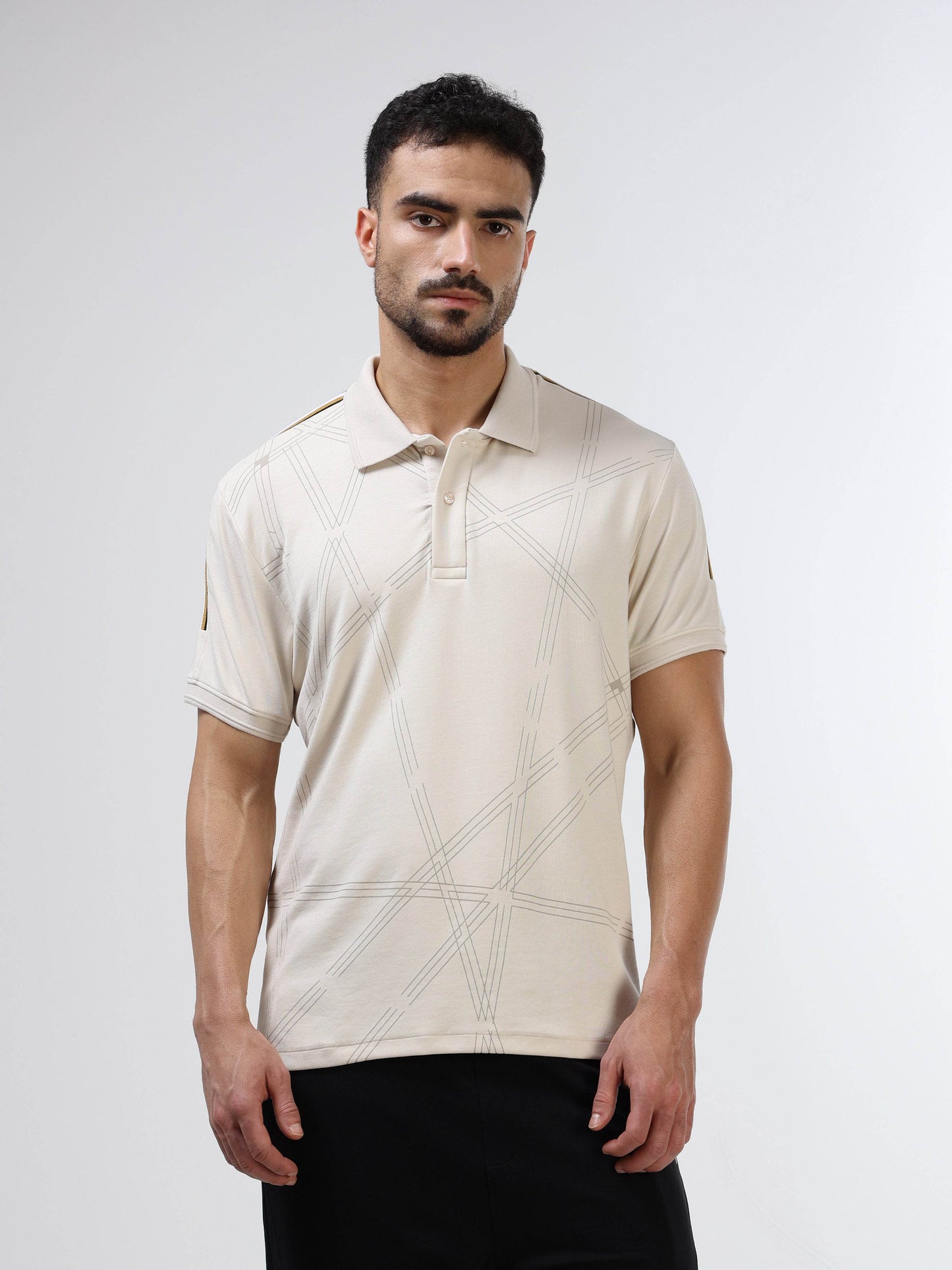 Men's Supima beige polo t-shirt