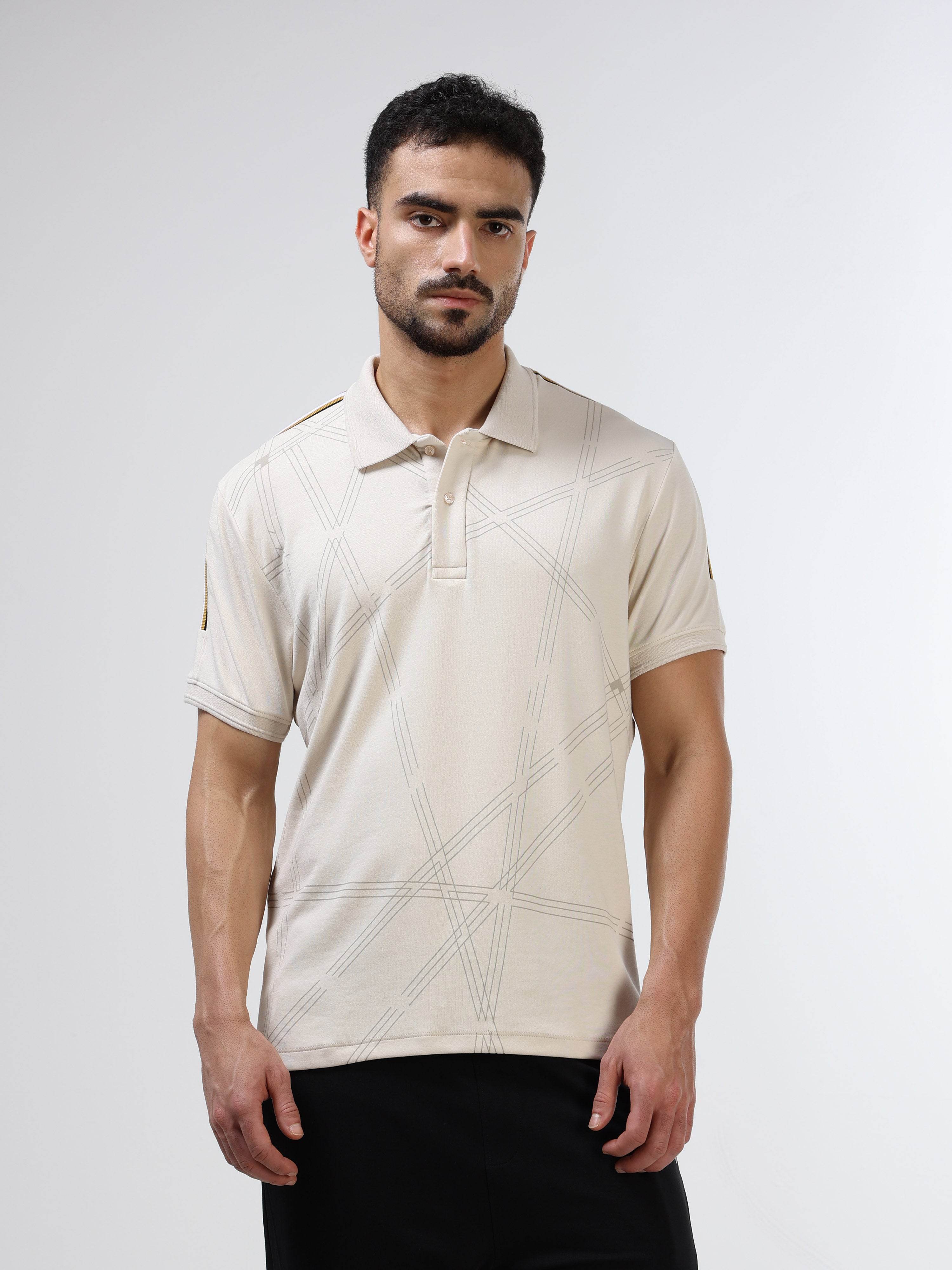 Men's Supima beige polo t-shirt