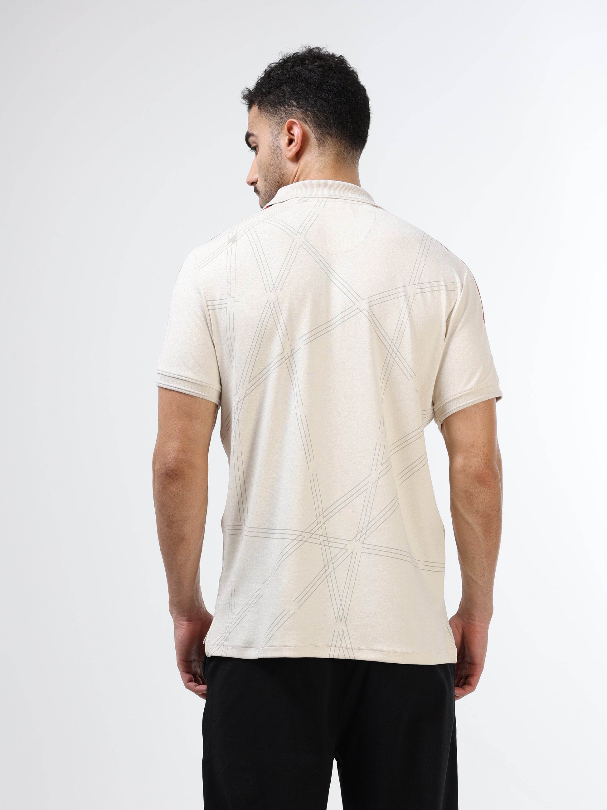 Men's Supima beige polo t-shirt