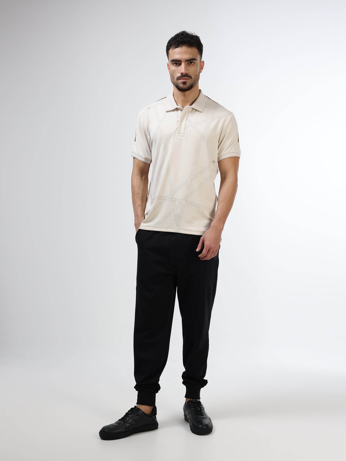 Men's Supima beige polo t-shirt