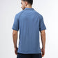 Men's sky blue polo t-shirt with printed raglan sleeves