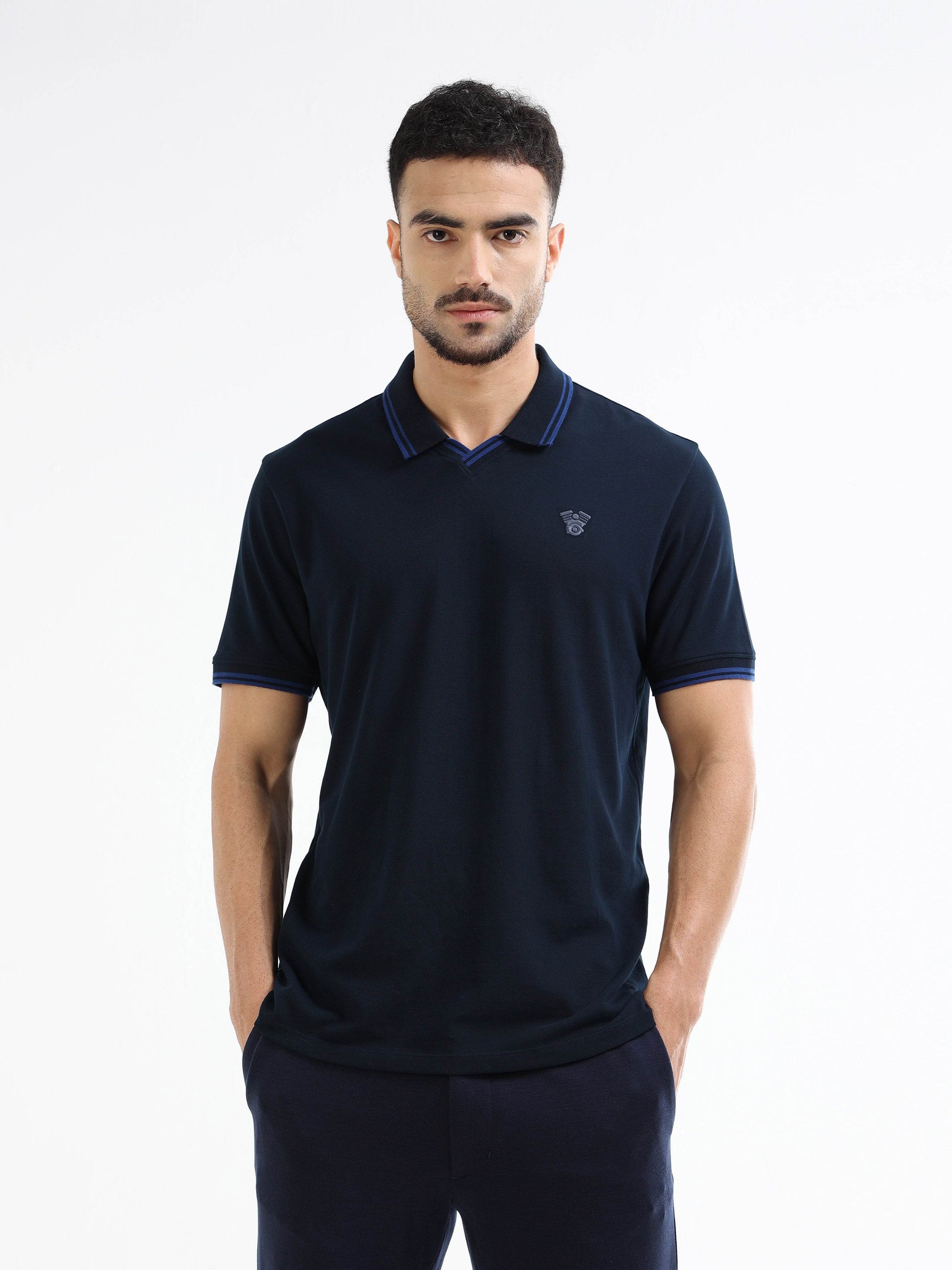 Men's Supima Navy polo t-shirt