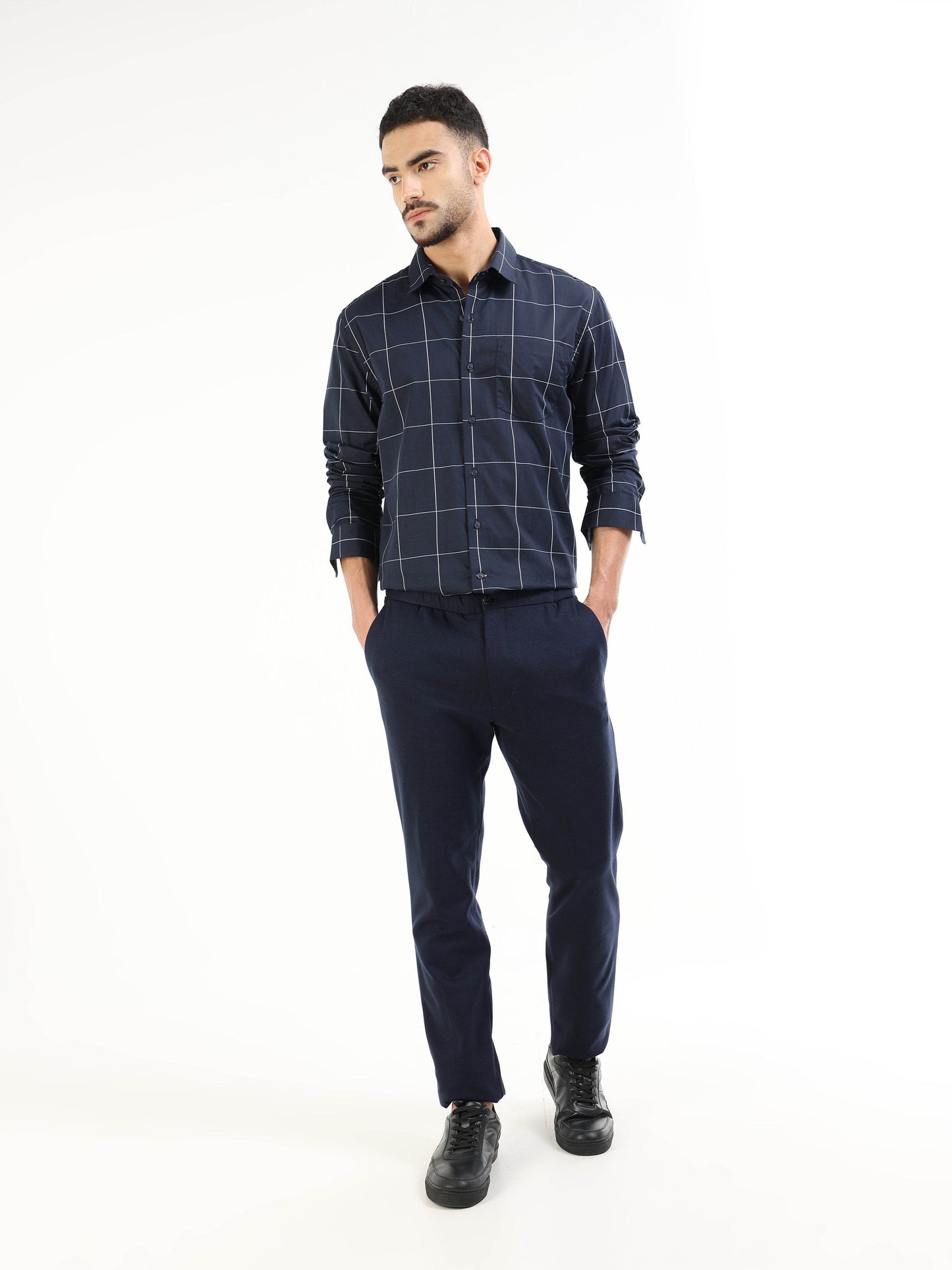 Men’s navy striped shirt