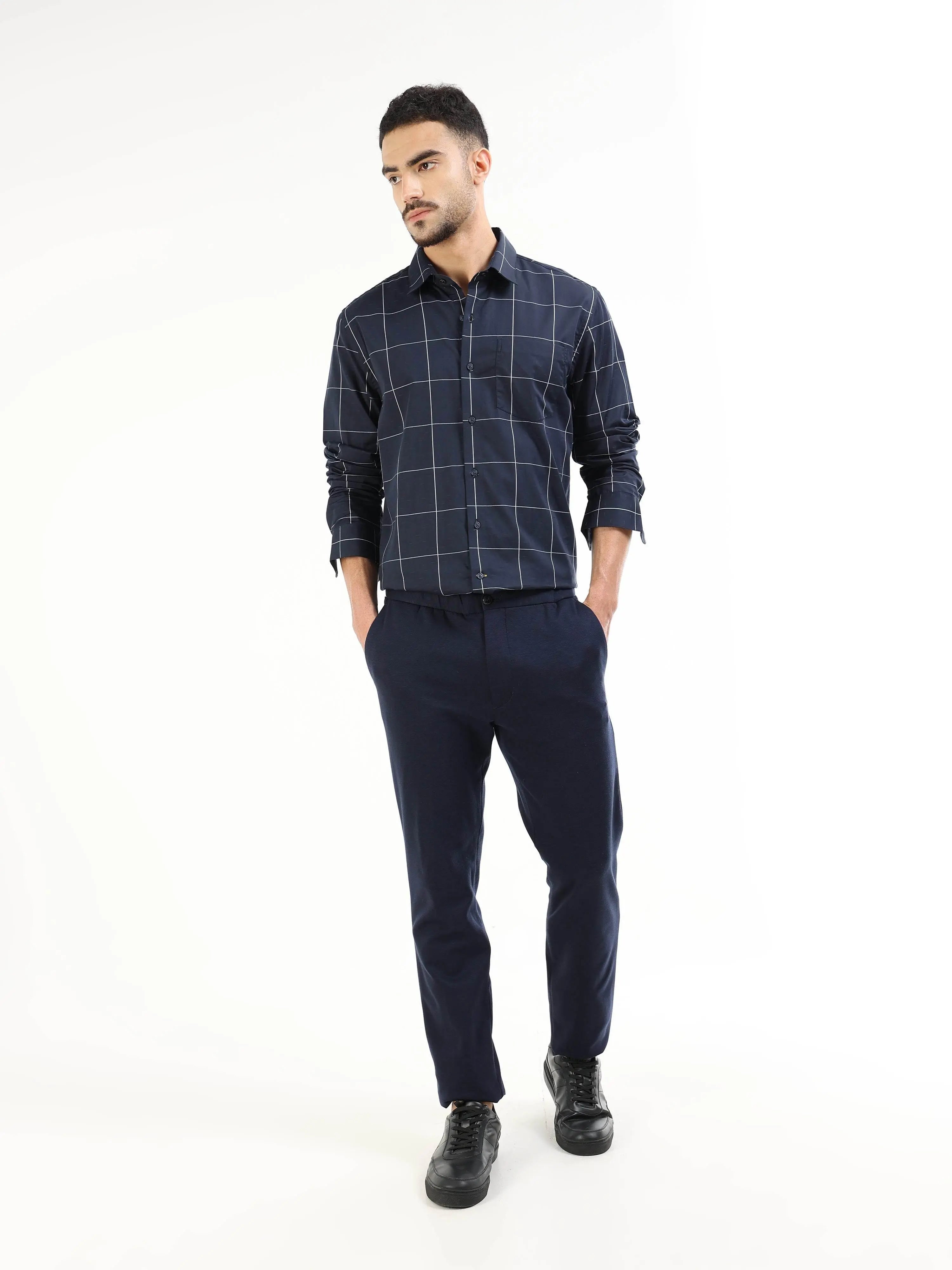 Men's navy striped shirt