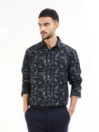 Men's navy geometric shirt