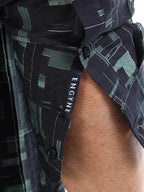 Men's navy geometric shirt
