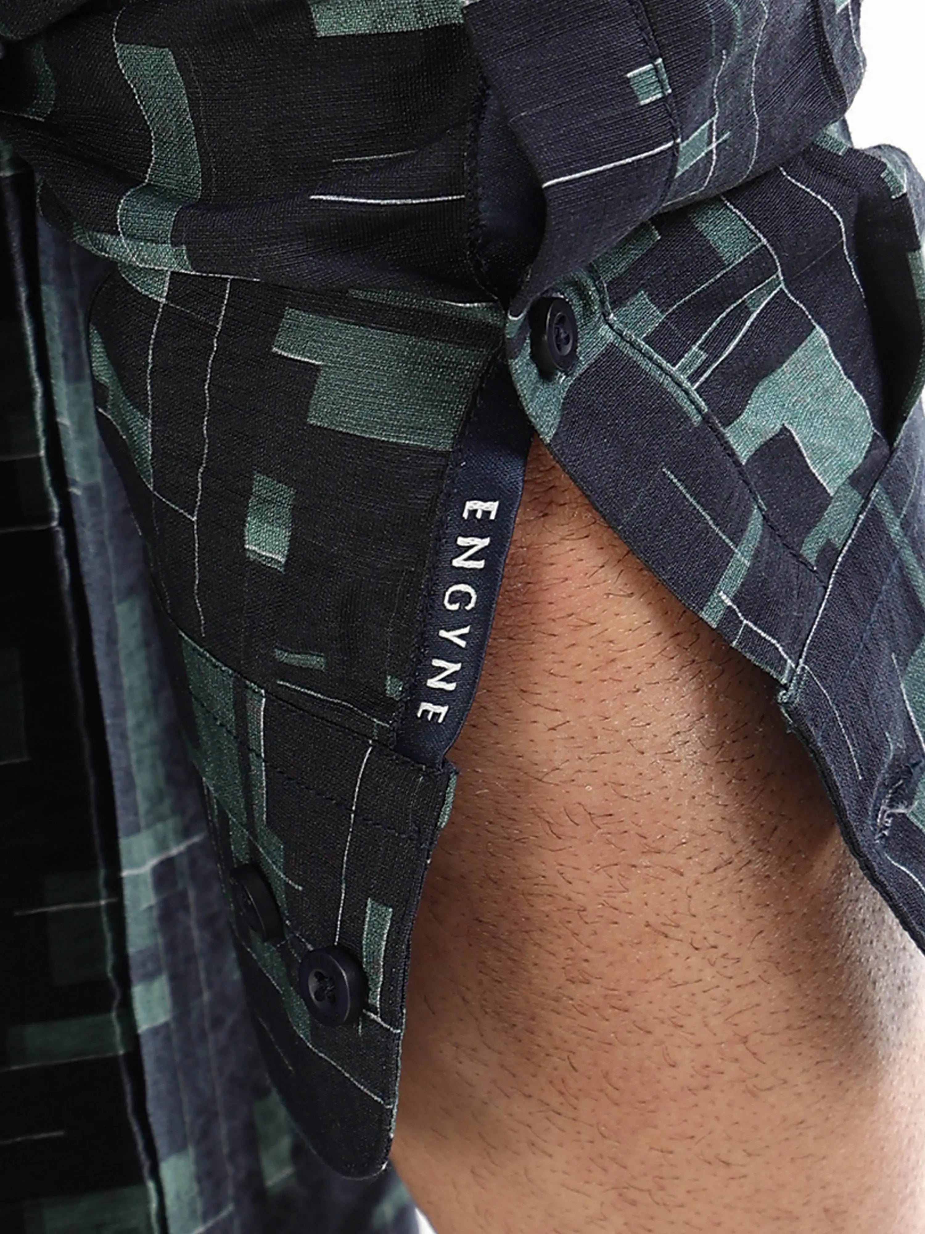 Men's navy geometric shirt