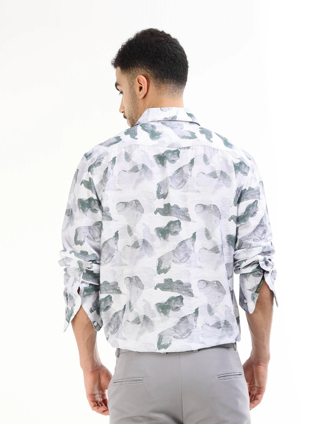 Blue floral full-sleeve Men's shirt