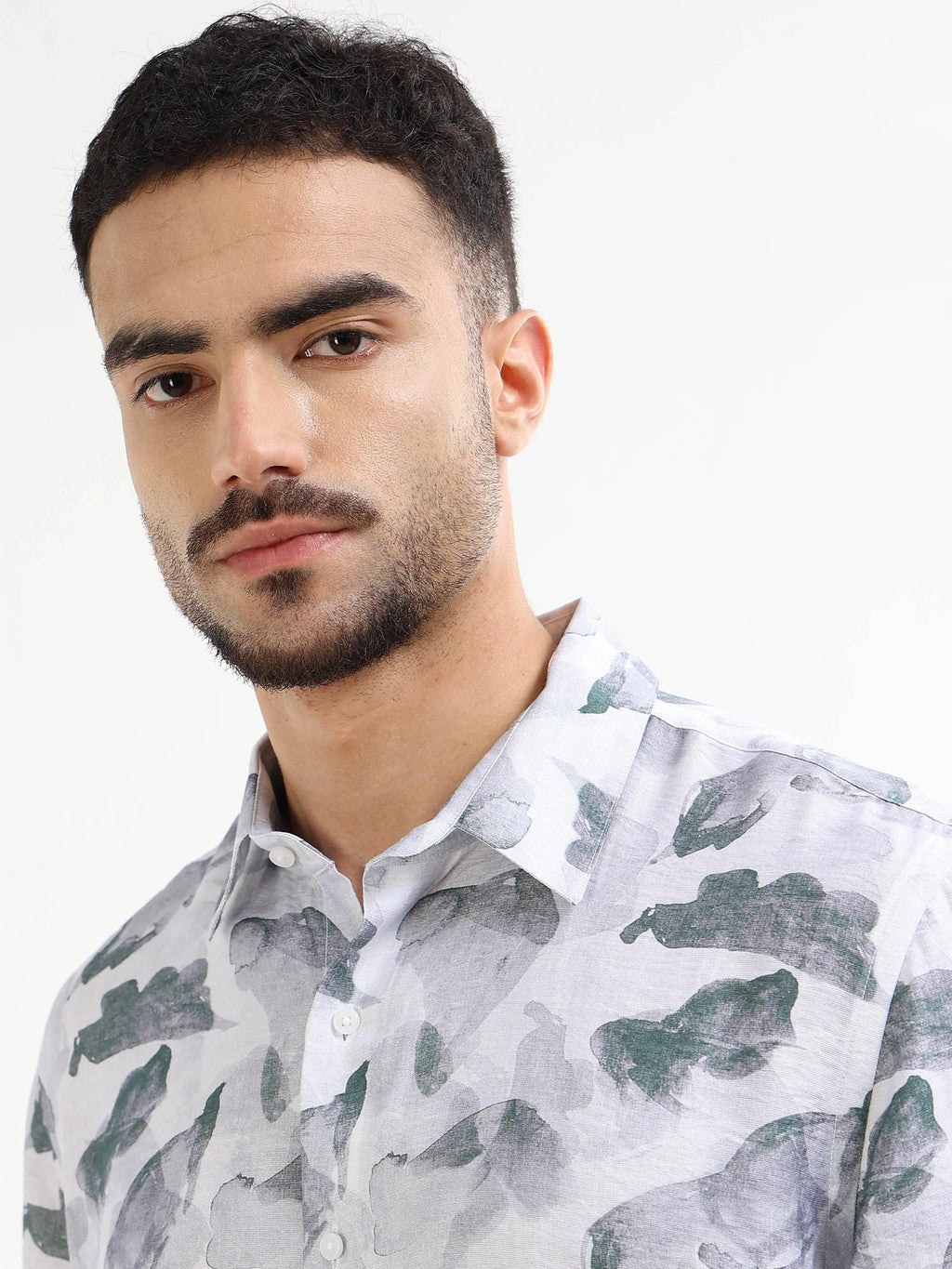 Blue floral full-sleeve Men's shirt