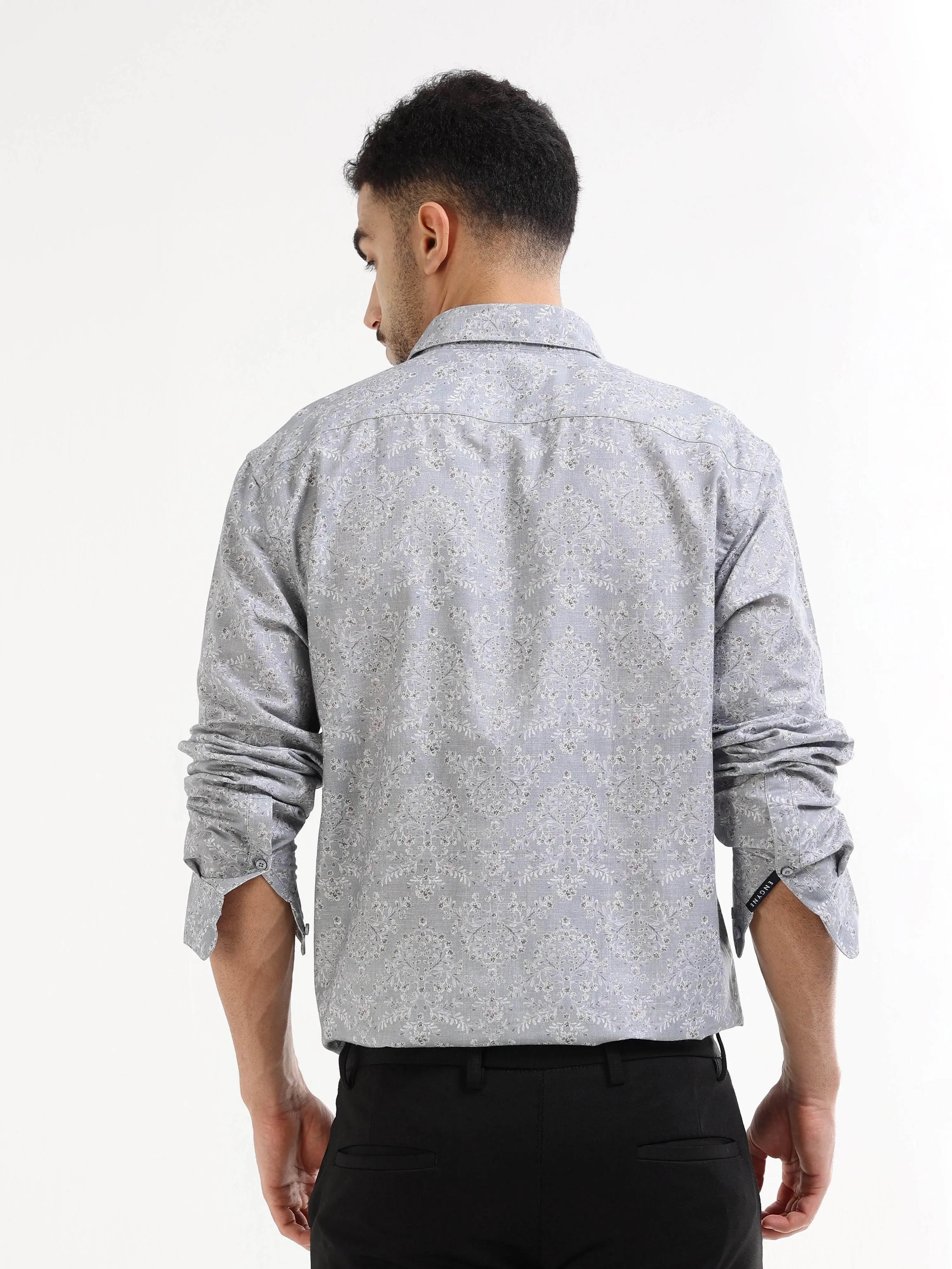 Men's grey floral shirt