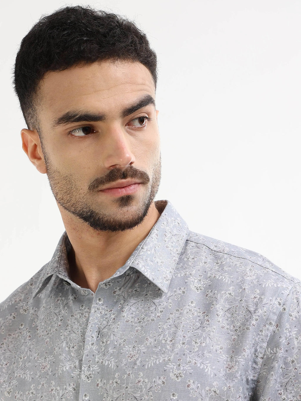Men's grey floral shirt