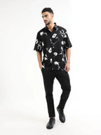 Men's black floral shirt