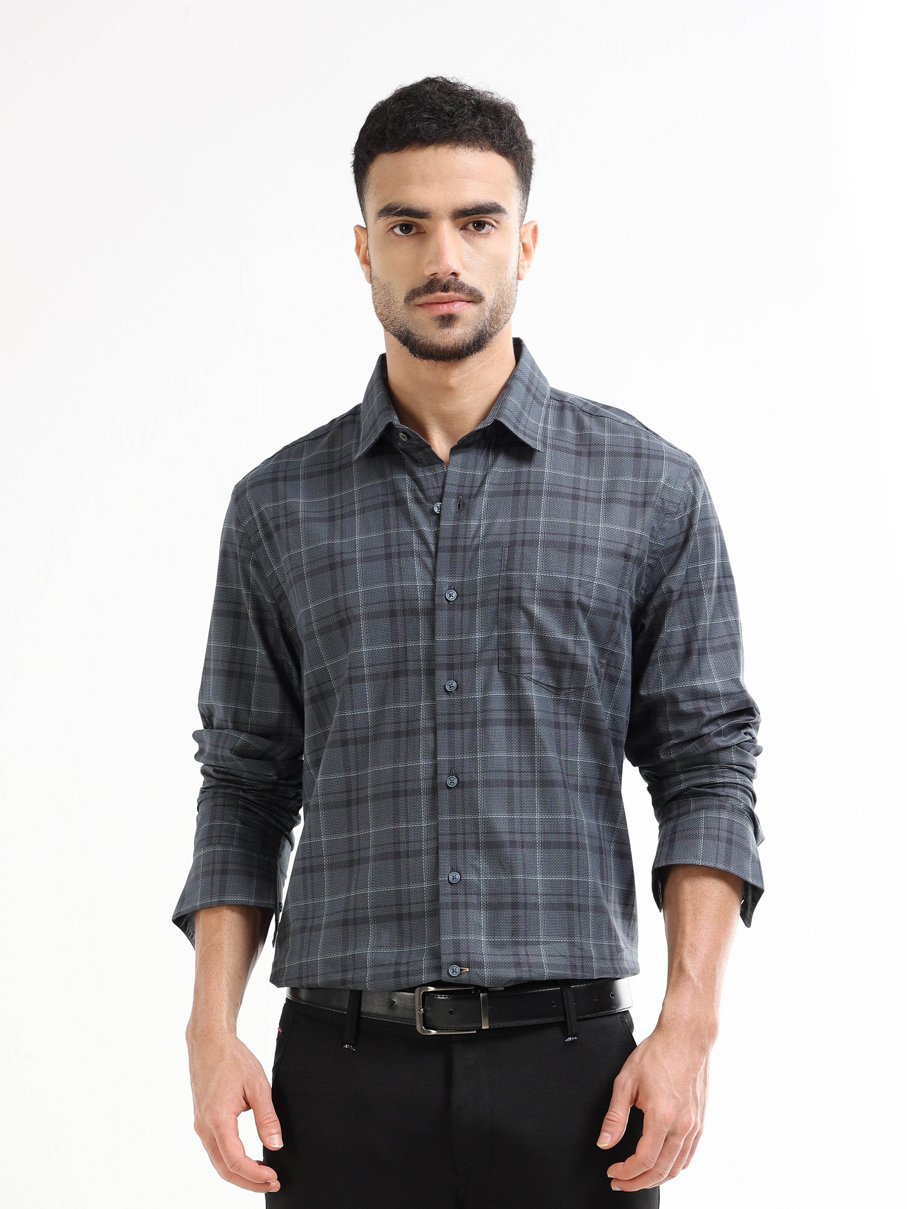 Men’s grey checked shirt