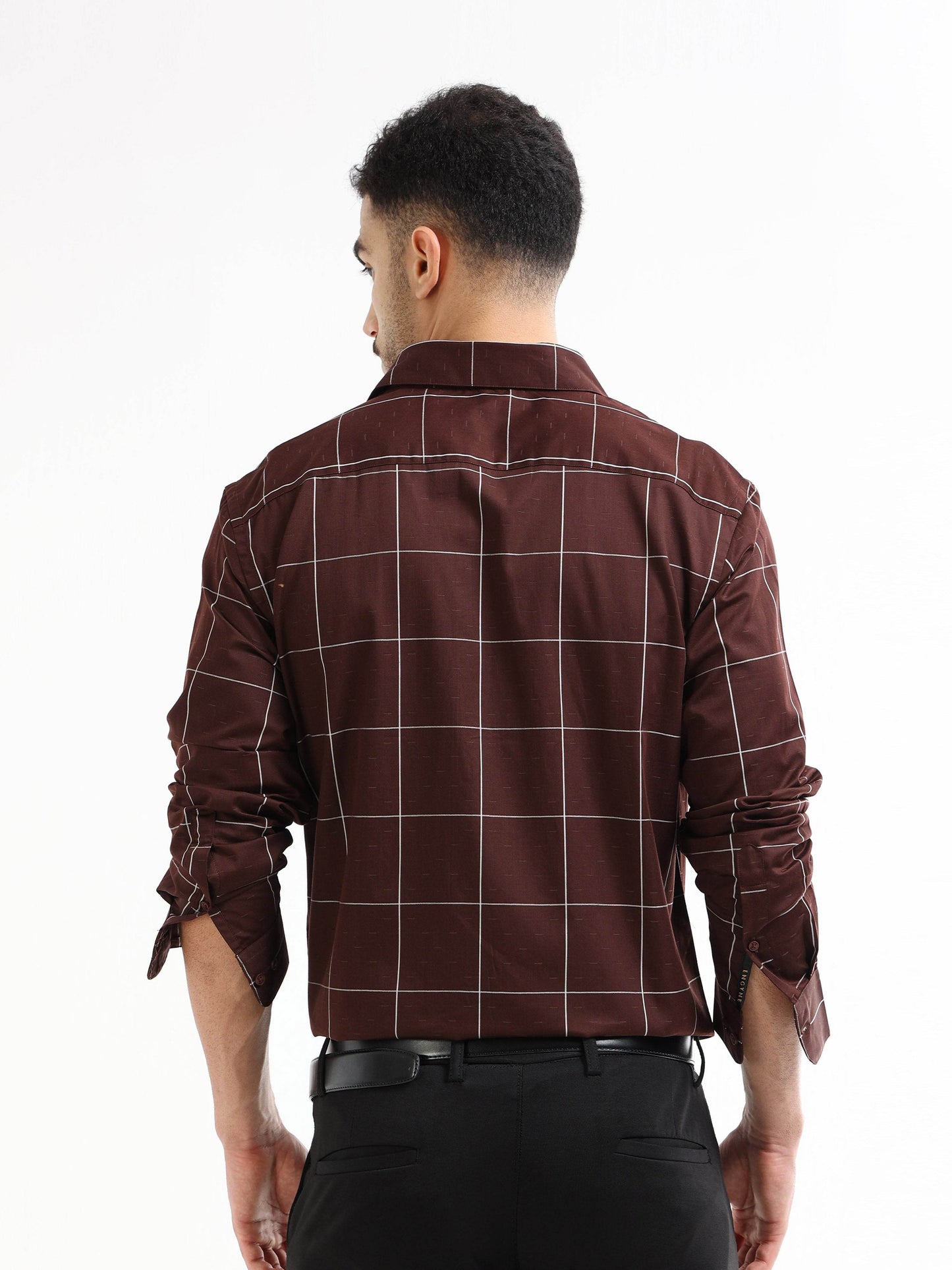 Men’s brown striped shirt