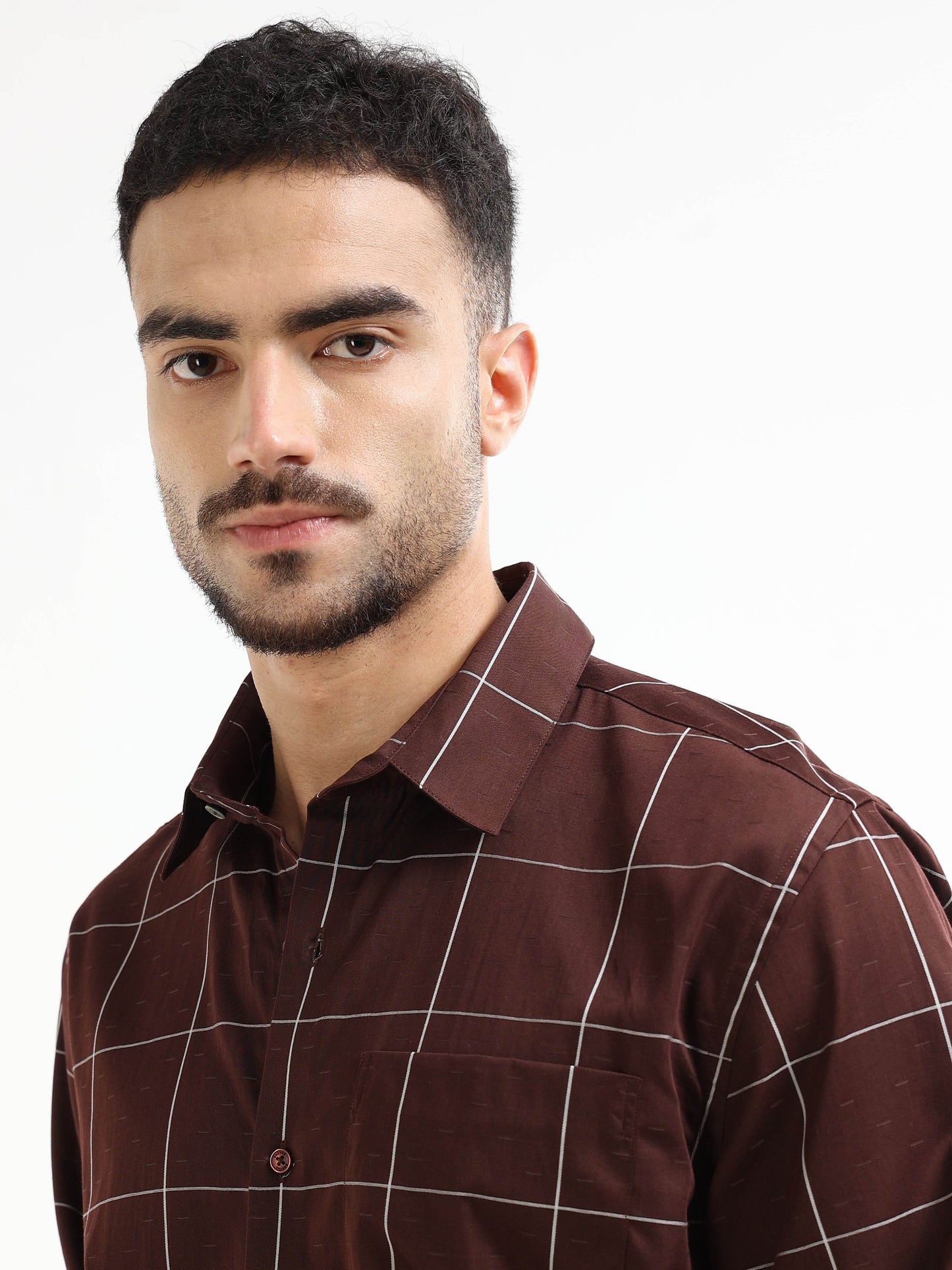 Men’s brown striped shirt