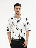Men's white floral shirt