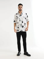 Men's white floral shirt