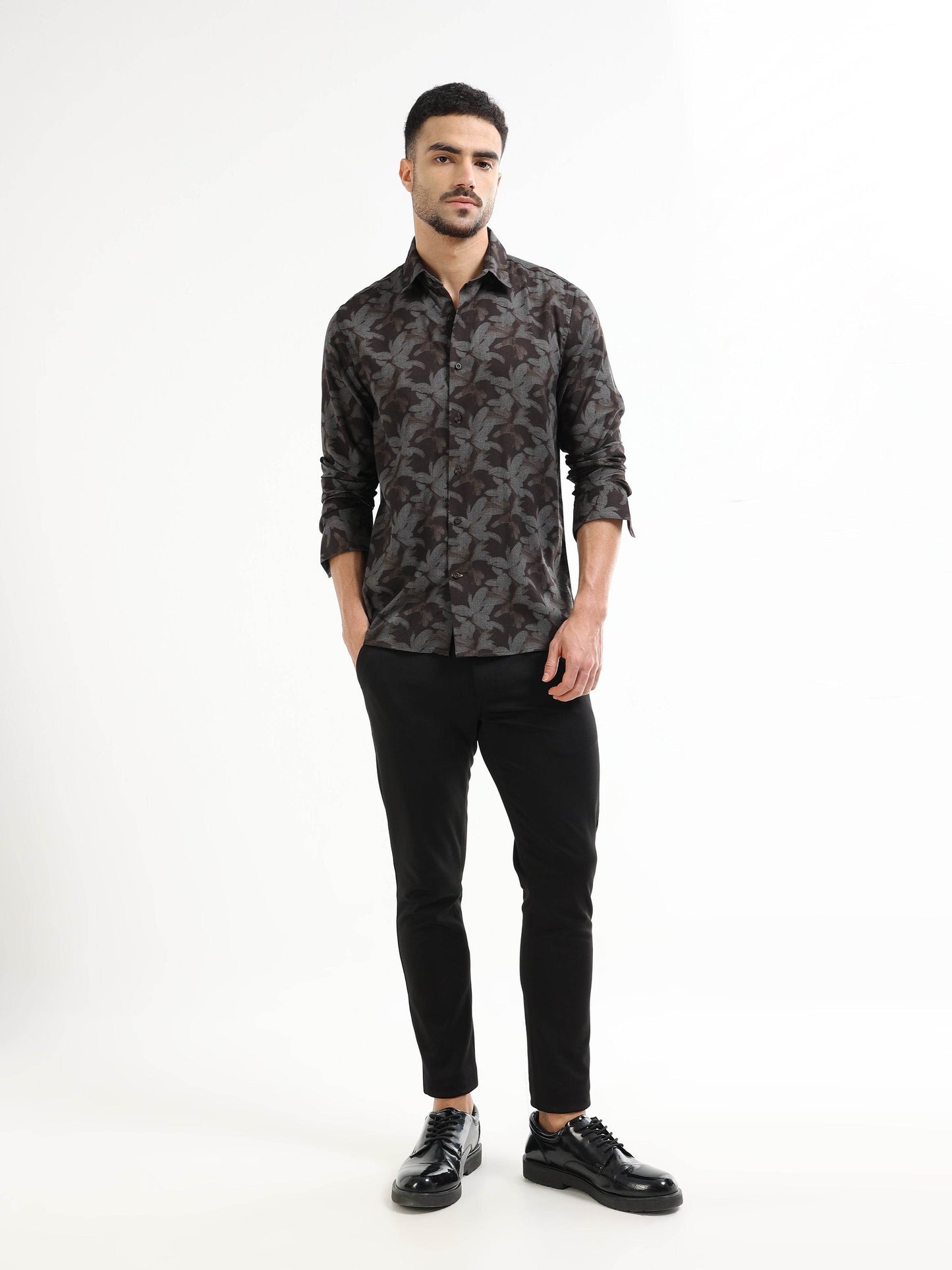 Men’s brown floral shirt