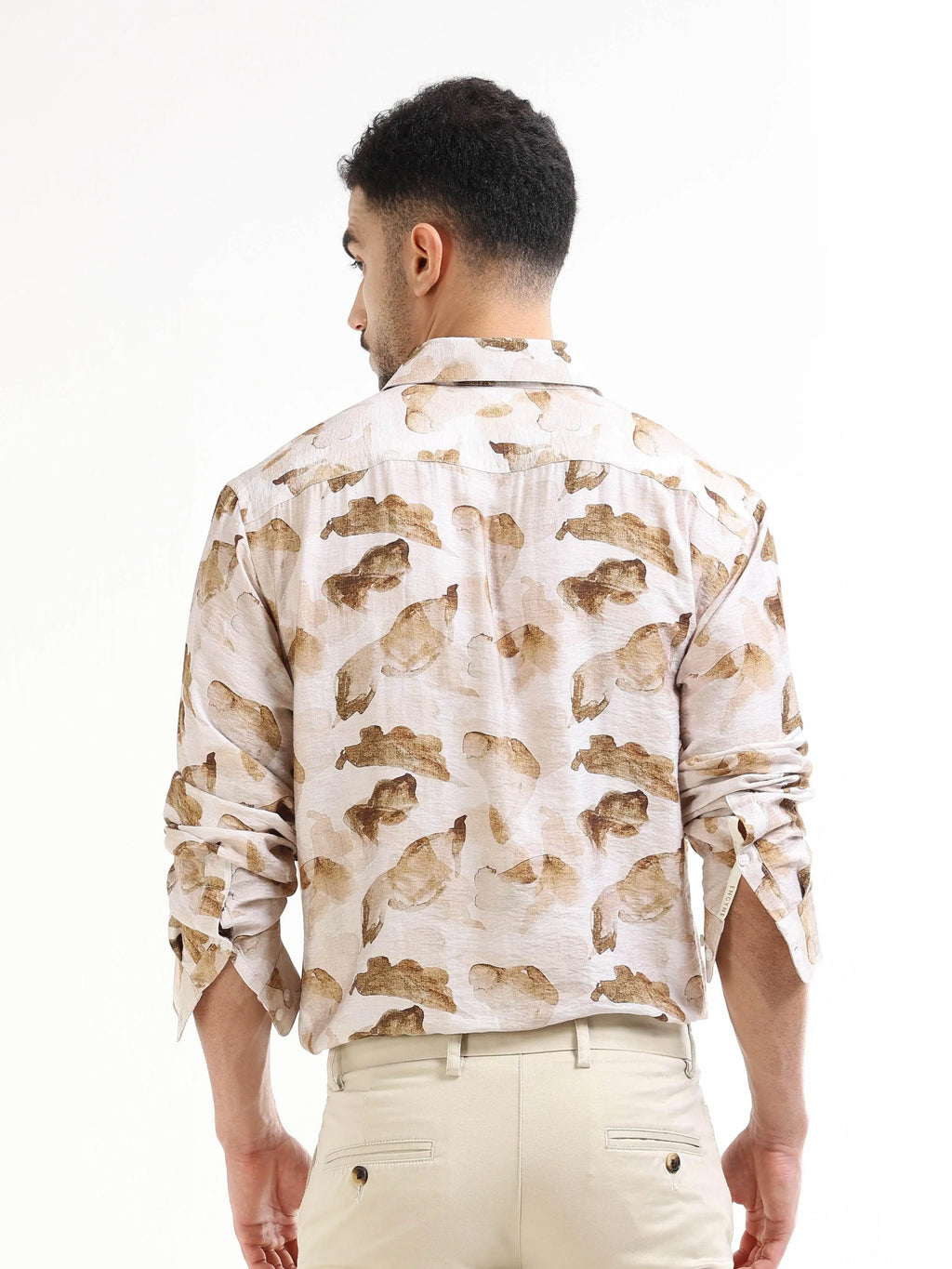 Men's beige floral shirt