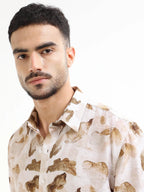 Men's beige floral shirt