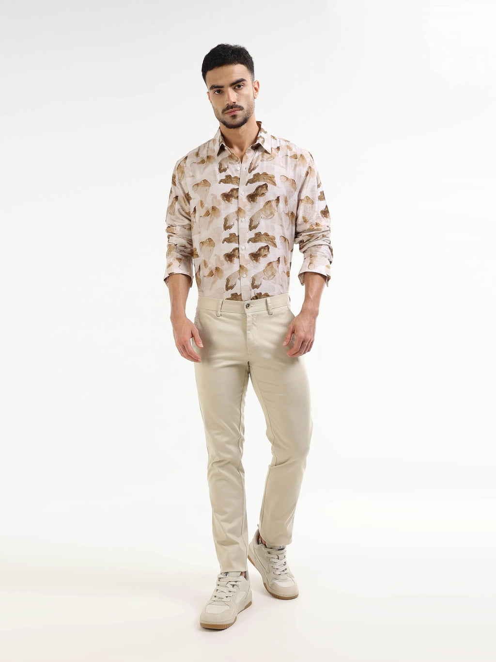 Men's beige floral shirt