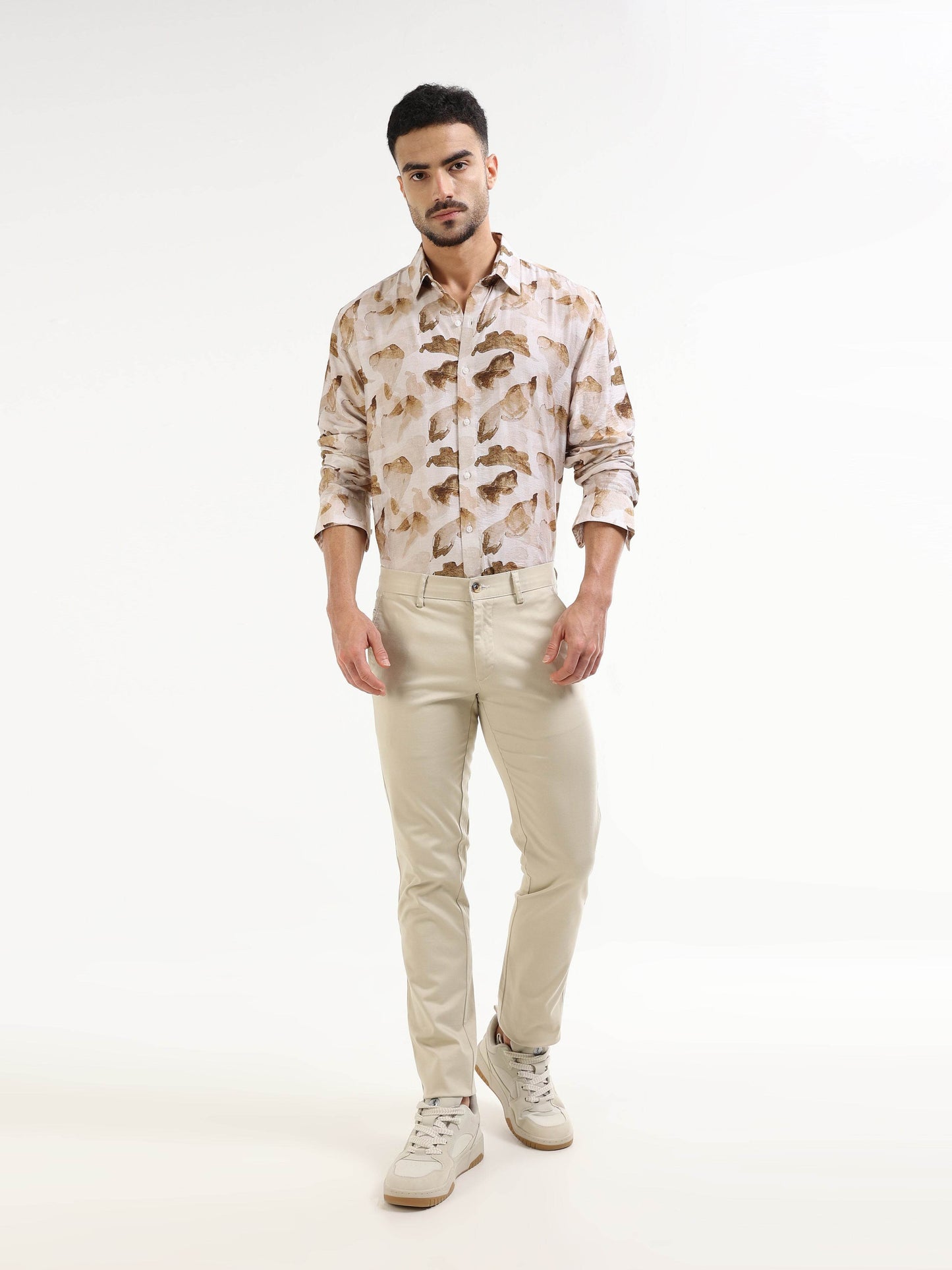 Men’s beige floral shirt