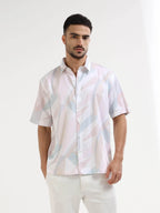 Men's pink abstract shirt