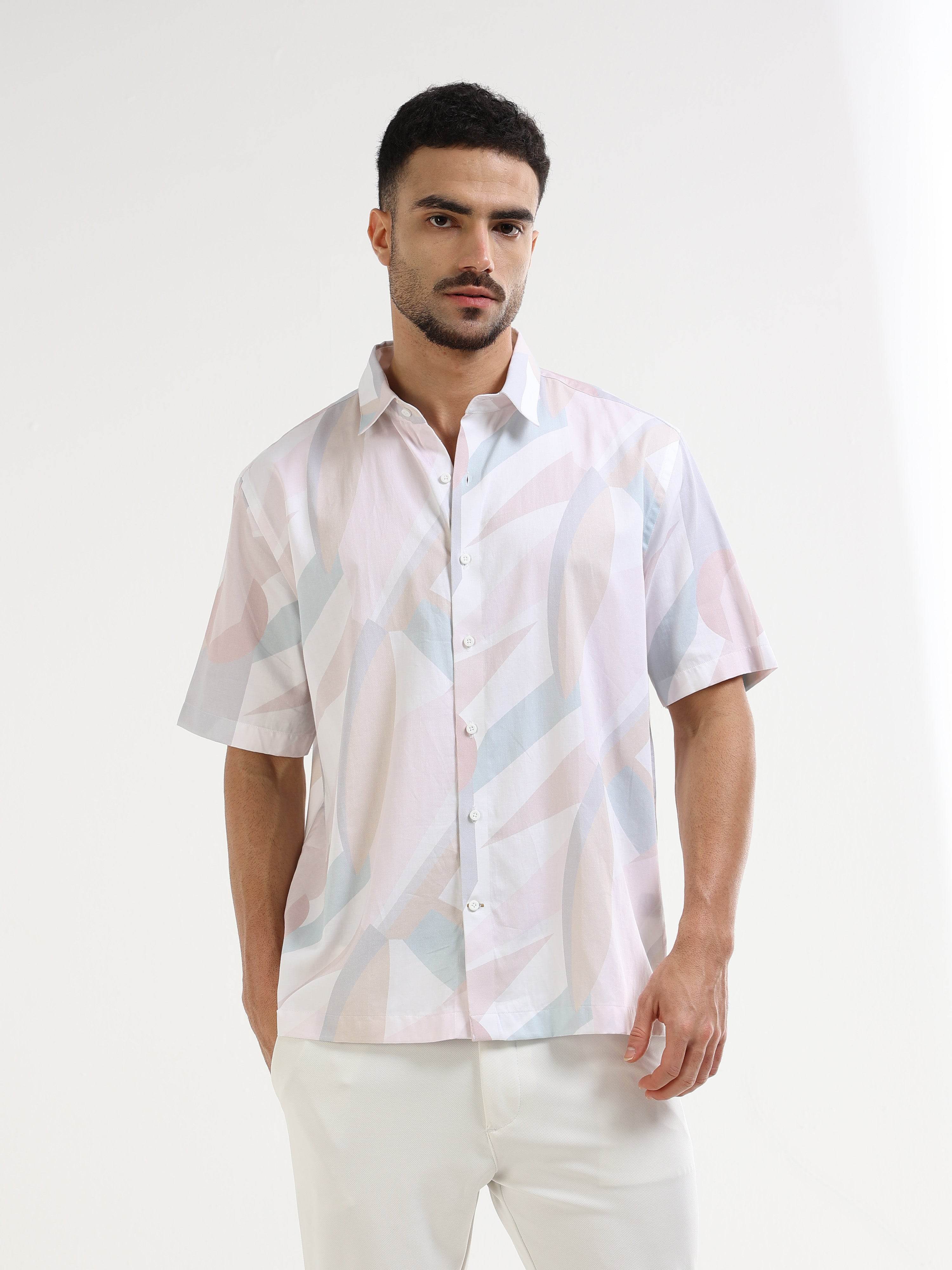 Men’s pink abstract shirt
