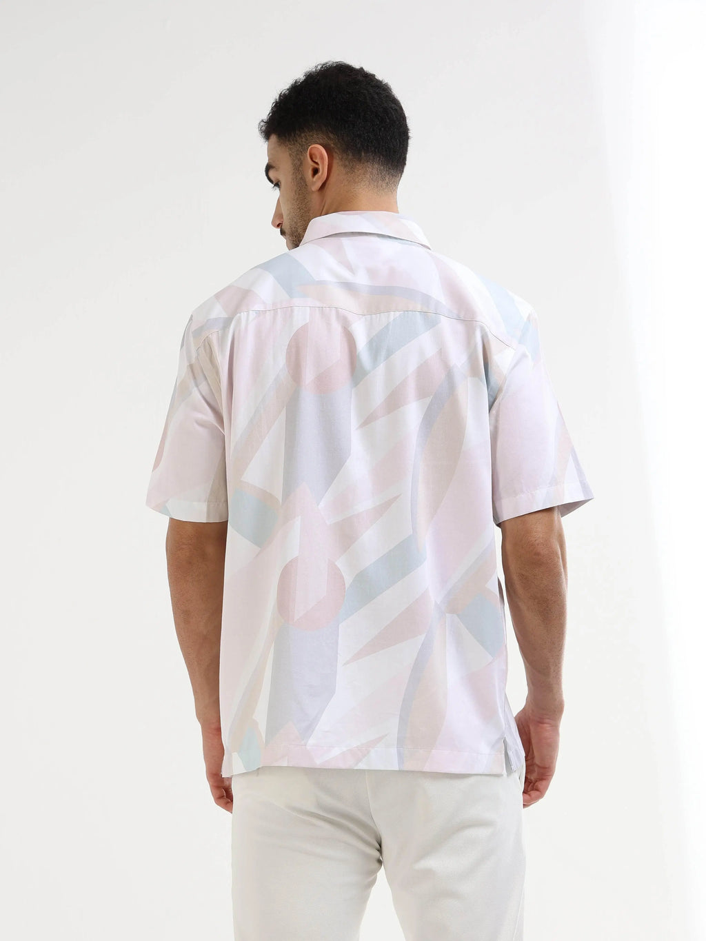 Men's pink abstract shirt