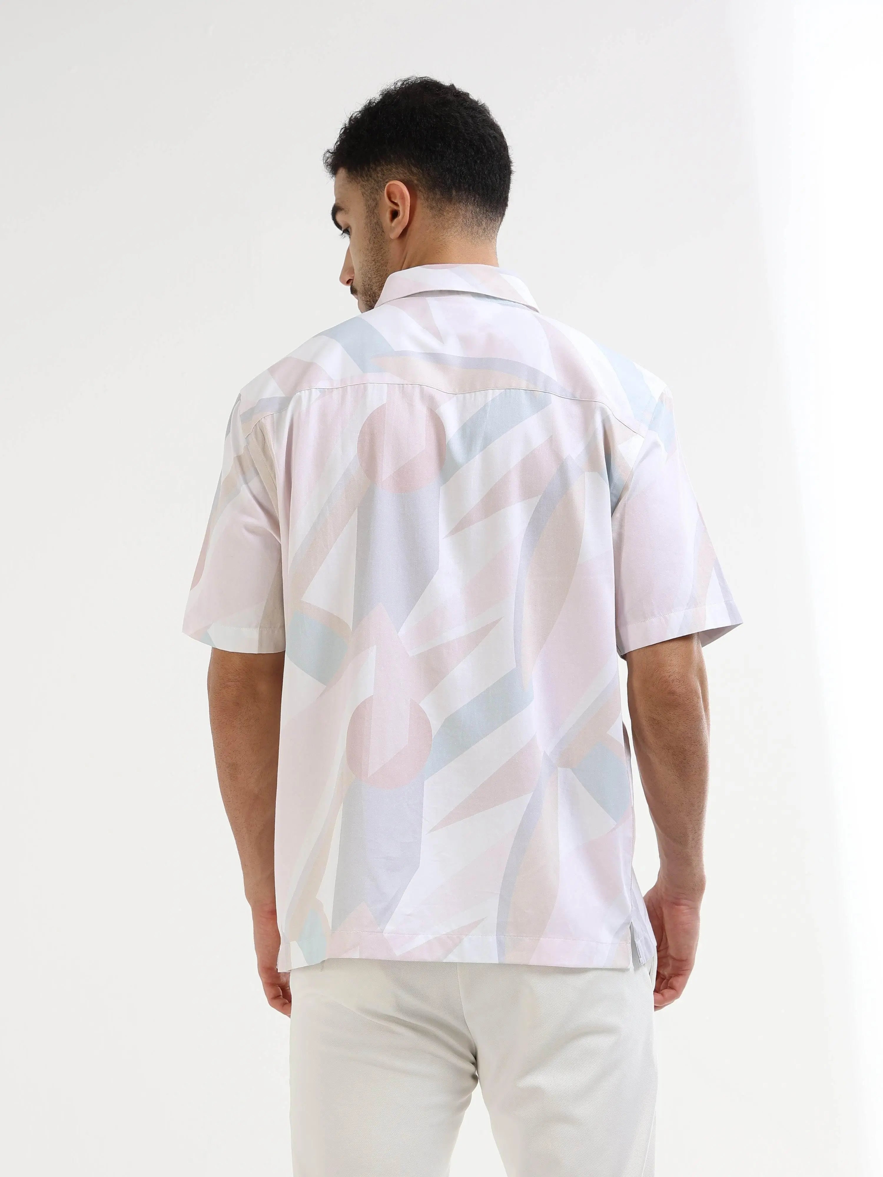 Men's pink abstract shirt