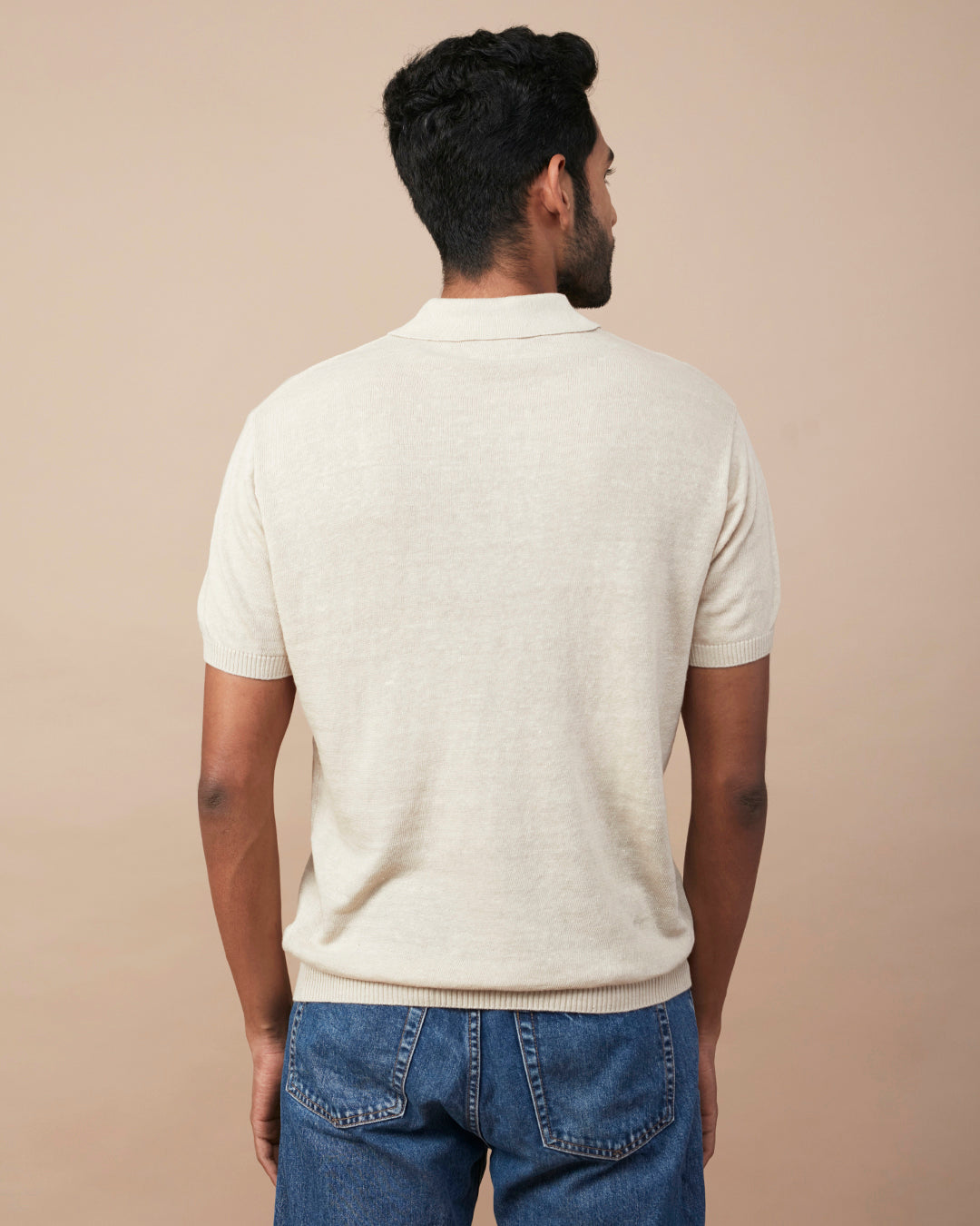 LINEN BLEND FLATKNIT POLO