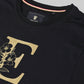 Regular -fit Engyne Rougen Cotton Lycra Tee with Silicon HD Sticker Print Black