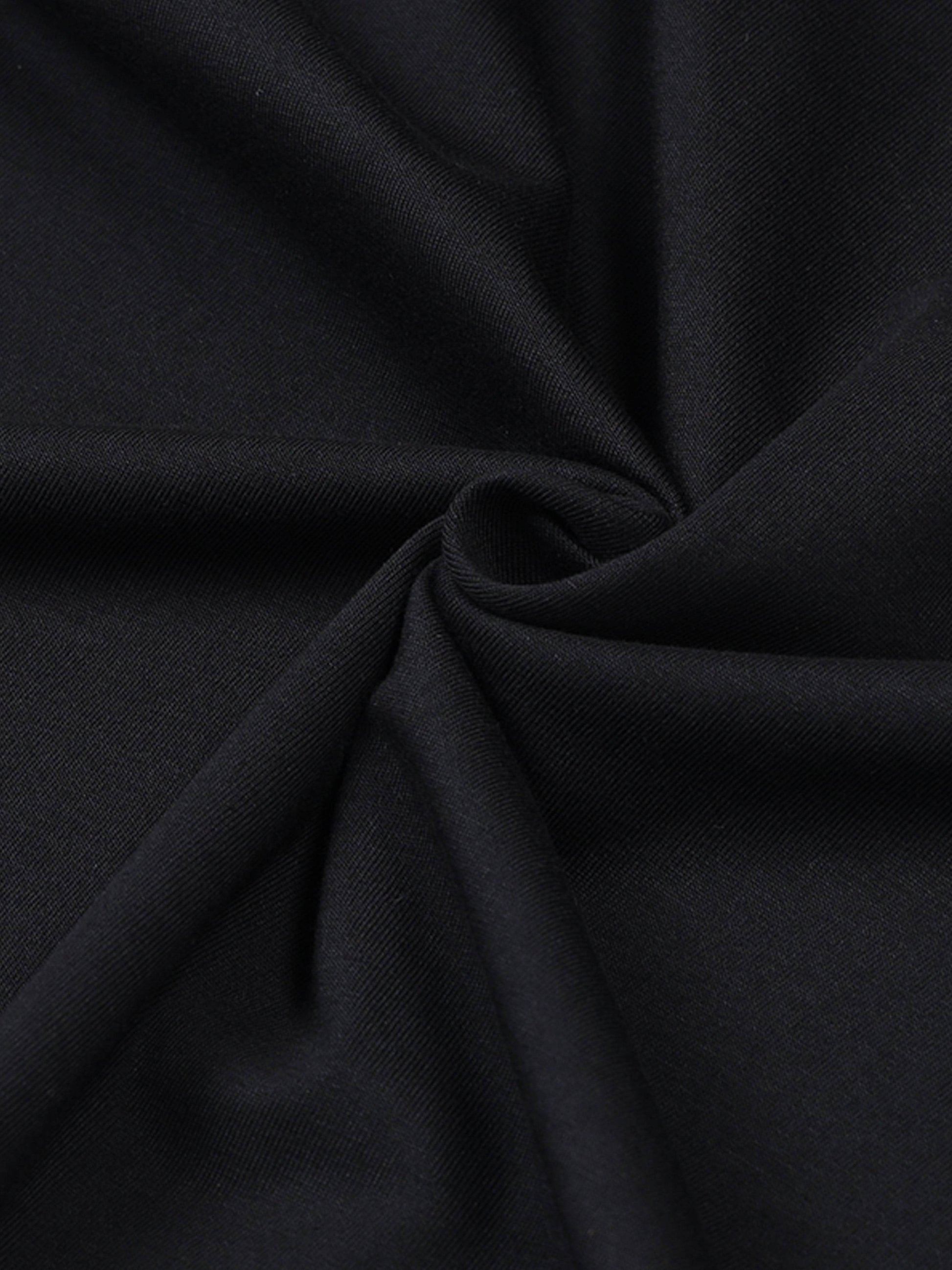 Contrast Cut & Sew Loop Knit Mens Black Track Pants
