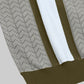 Chevron Stripe Flat-Knit Zip Polo - Olive