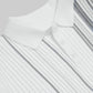 Vertical Stripe Flat-Knit Polo - White