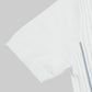 Vertical Stripe Flat-Knit Polo - White
