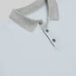 Melange Trim Flat- Knit Polo - White
