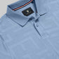 Men's blue jacquard polo t-shirt
