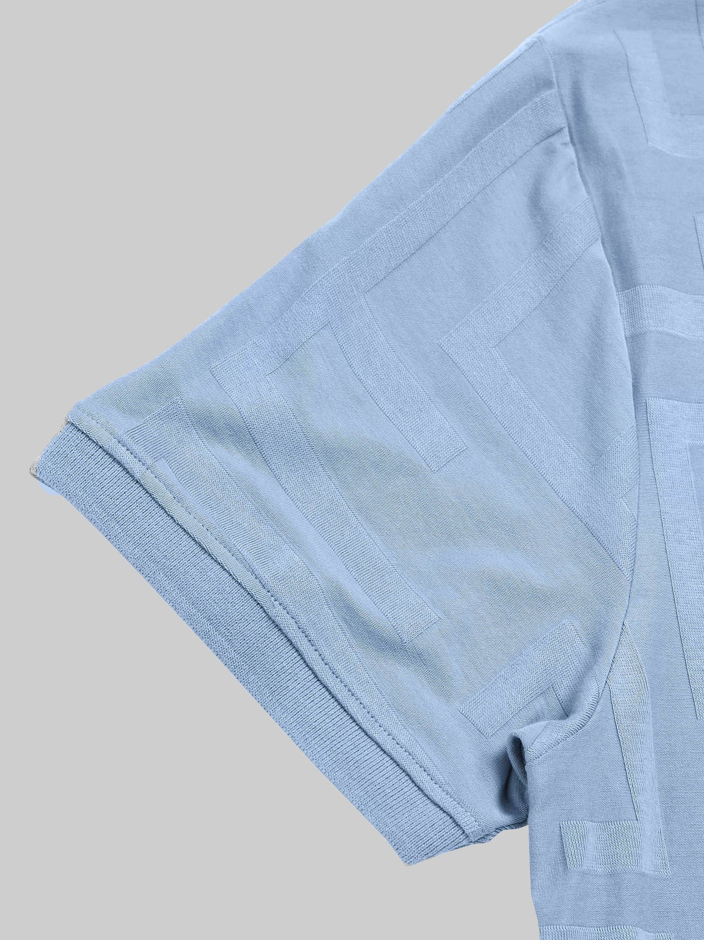Men's blue jacquard polo t-shirt