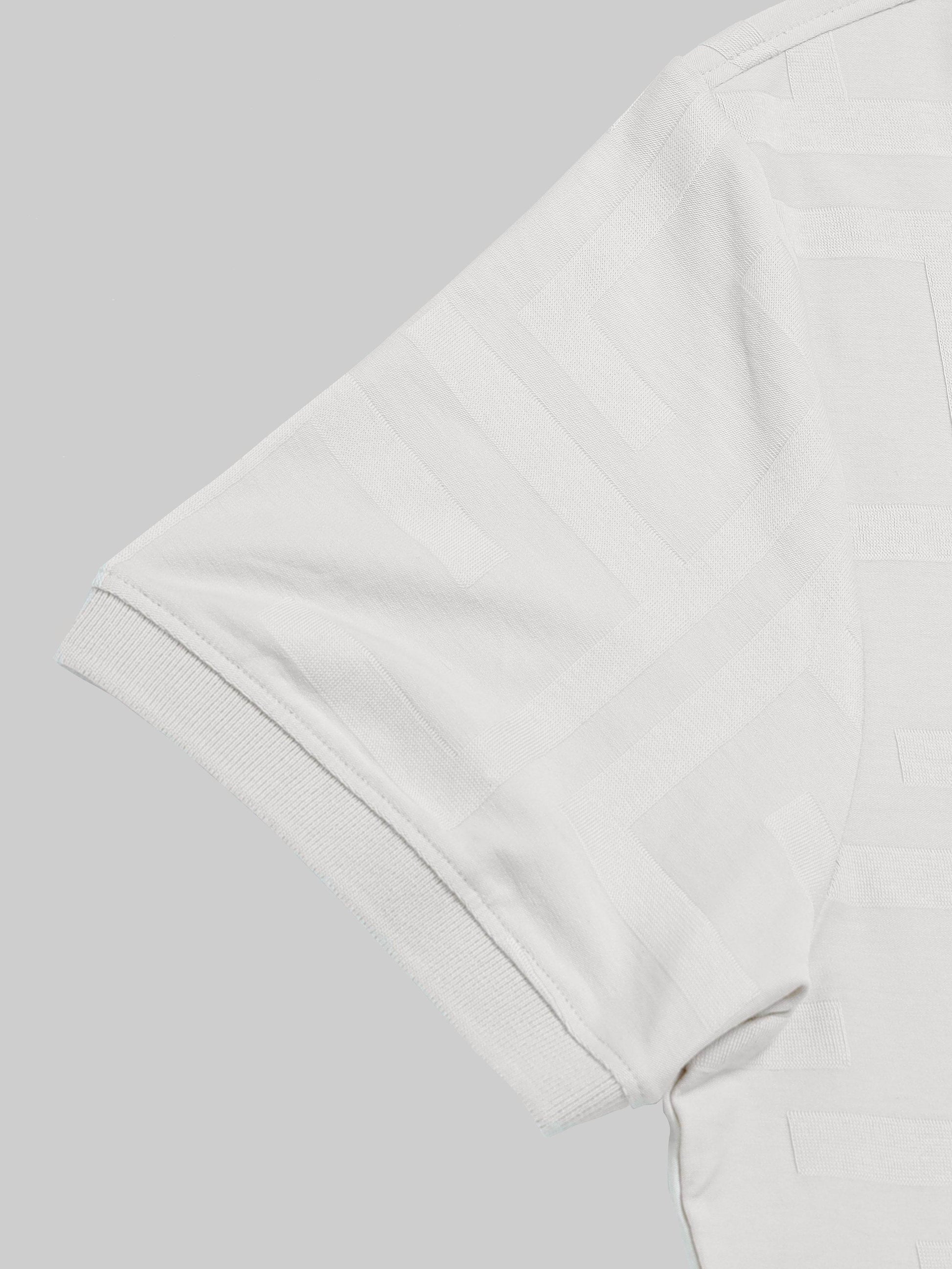 Men's beige jacquard polo t-shirt