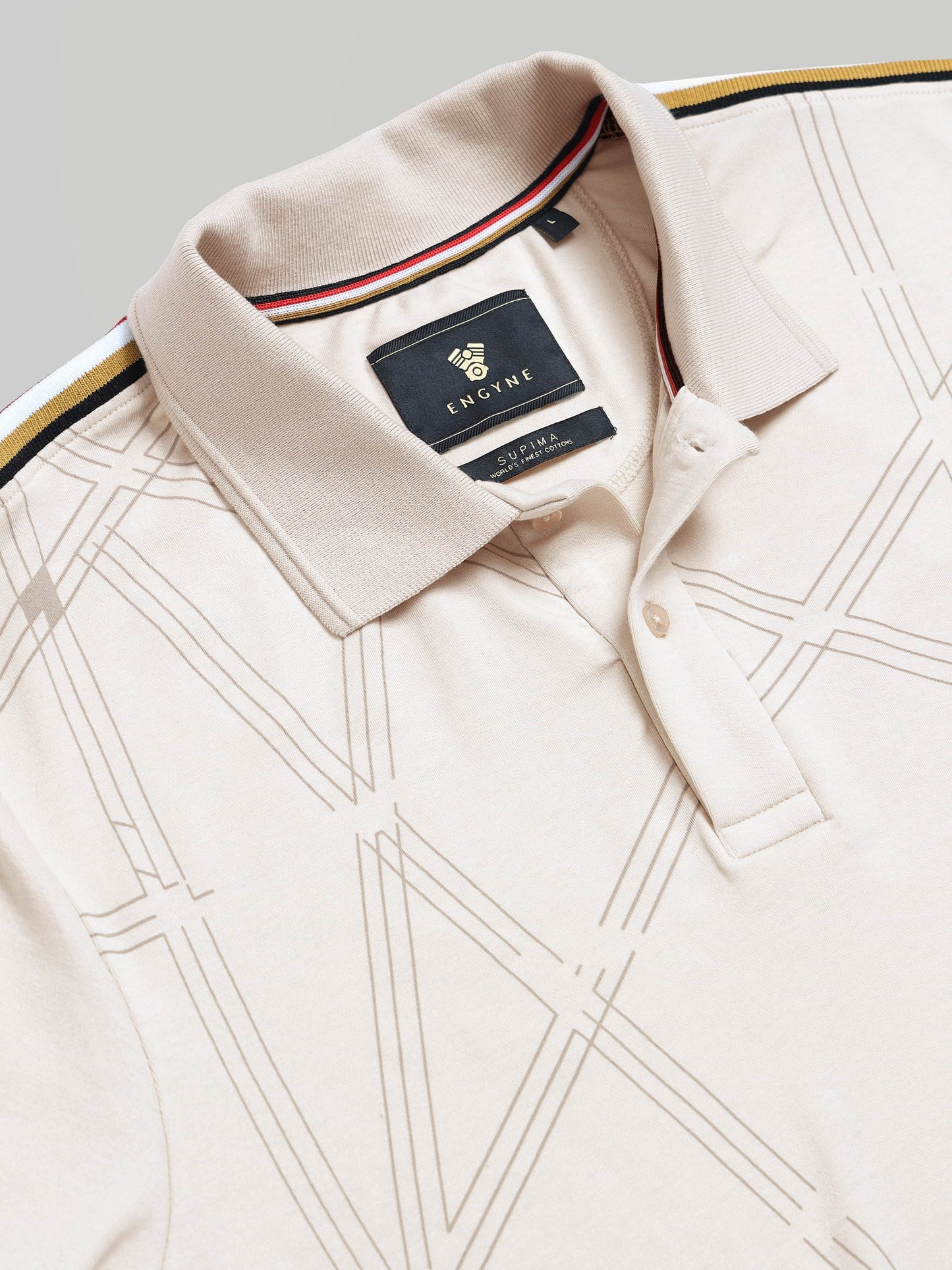 Men's Supima beige polo t-shirt
