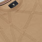 Regular Fit T-shirt in Supima Cotton Lycra Interlock with Geometric Pigment Panel Print - Khaki