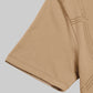 Regular Fit T-shirt in Supima Cotton Lycra Interlock with Geometric Pigment Panel Print - Khaki