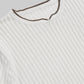 Tipped Edge Flat-Knit Tee - Off White