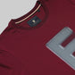 Regular-fit Full-Sleeve T-shirt in Supima Cotton Lycra with HD and Non-PVC Chest Print - Burgundy